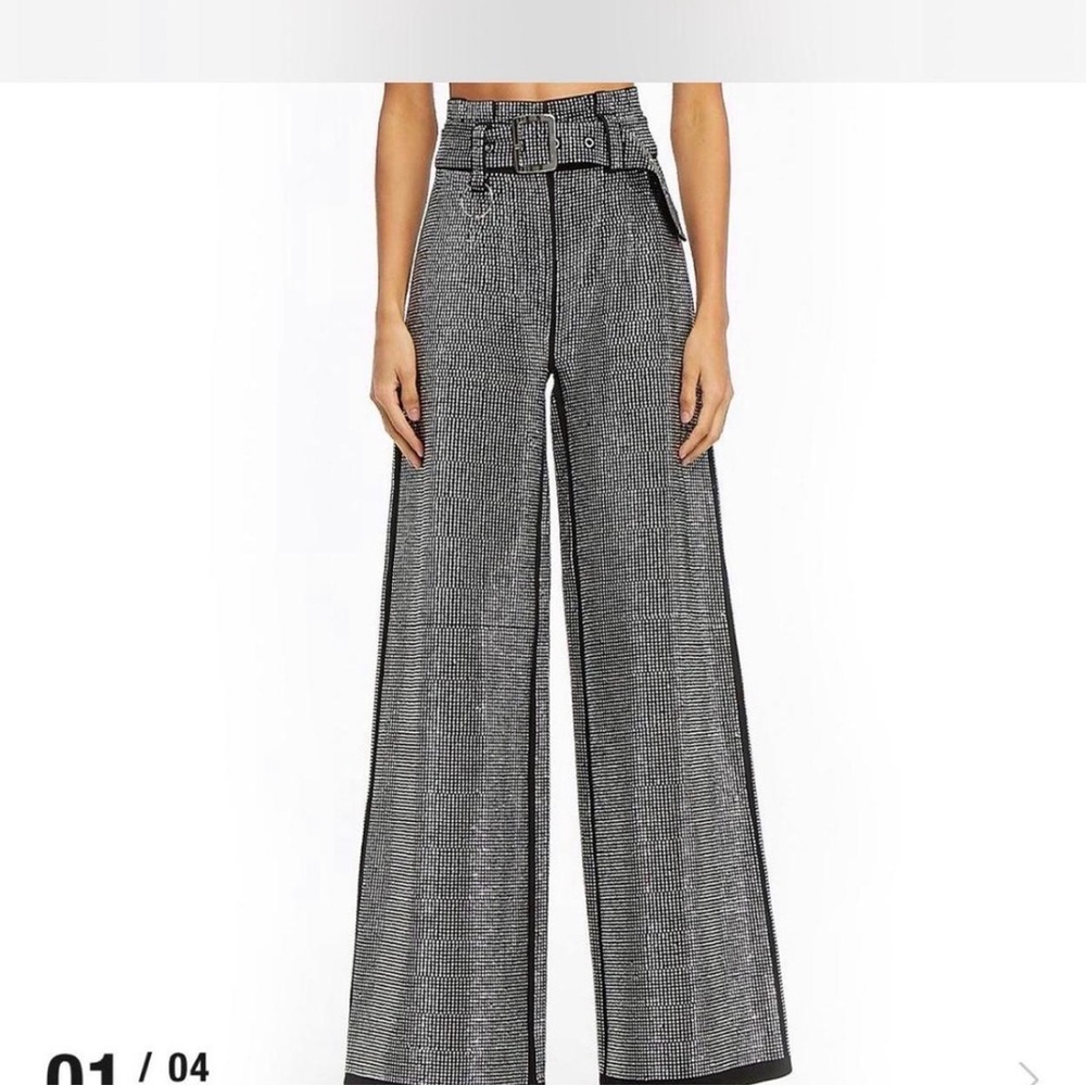 I.AM.GIA Arora Black Embellished Metallic Pants with Belt M/8 Coachella
